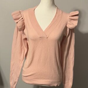 TRUTH by Republic Pink Ruffle Sleeve Sweater